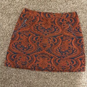 Mini Orange and Blue Patterned Skirt